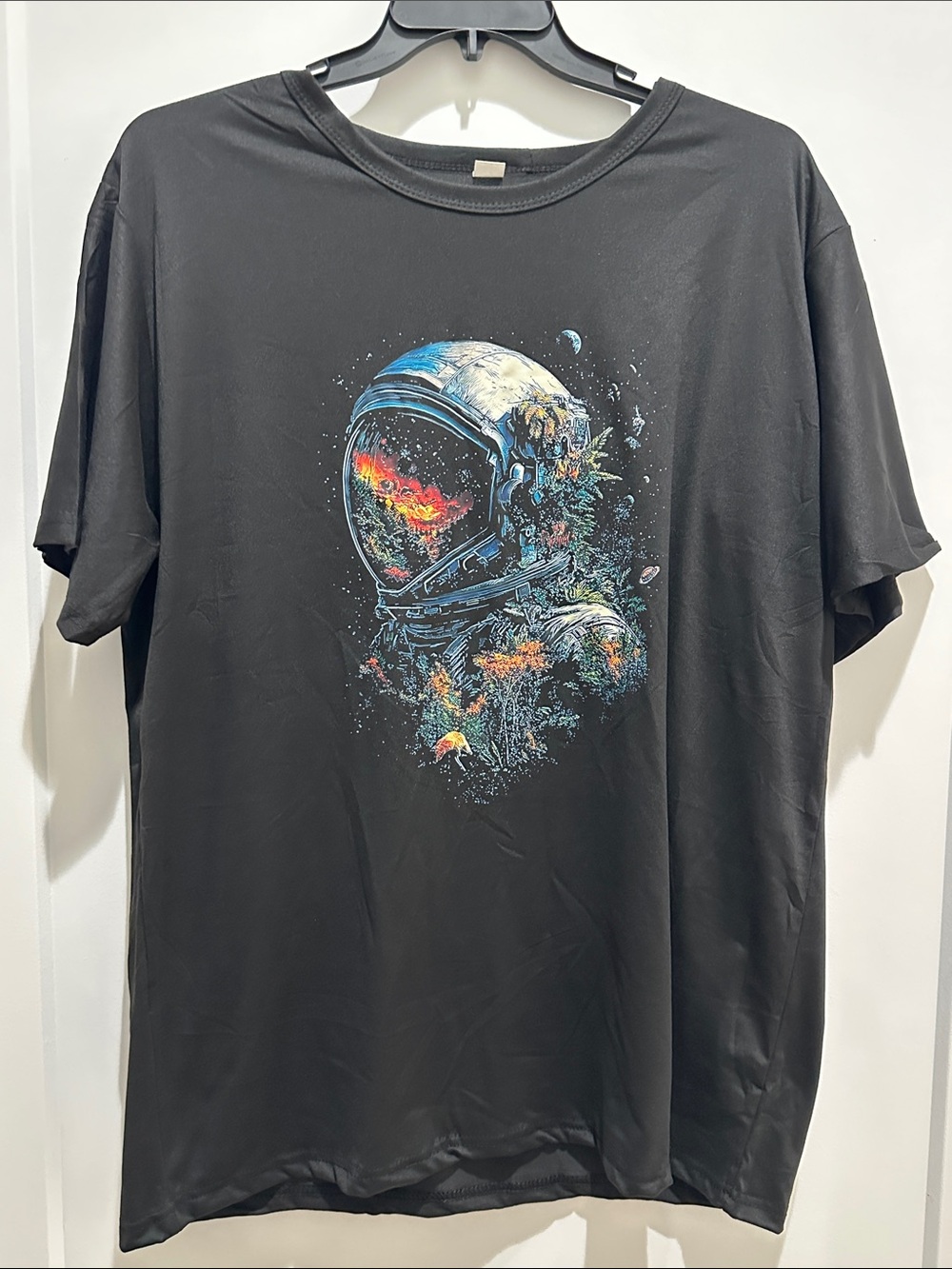 Black Graphic Astronaut Tee - Men's Casual Shirt